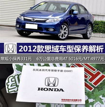 台州汽车保养，思域的正确养护成本分析