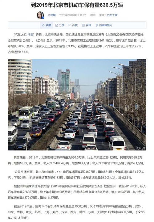 通州的汽车保有量是多少？